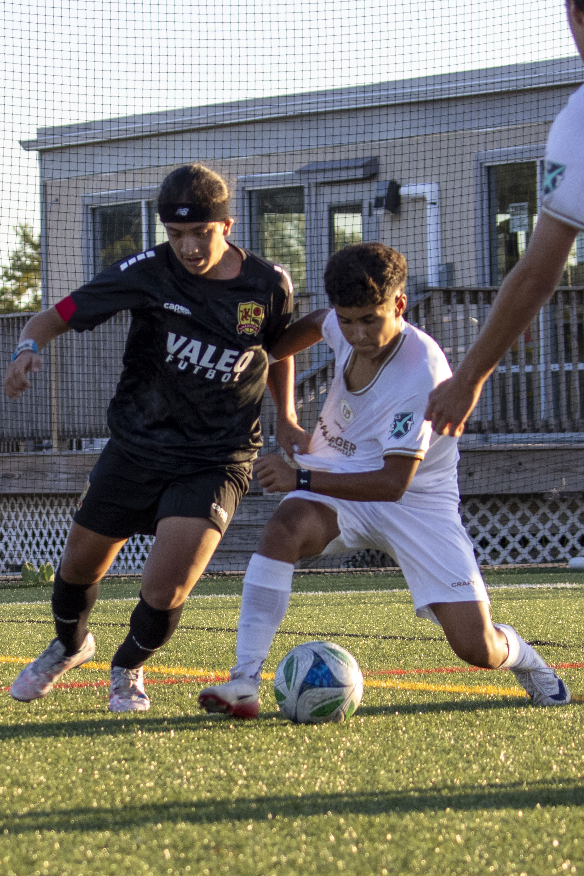 Youth soccer match action